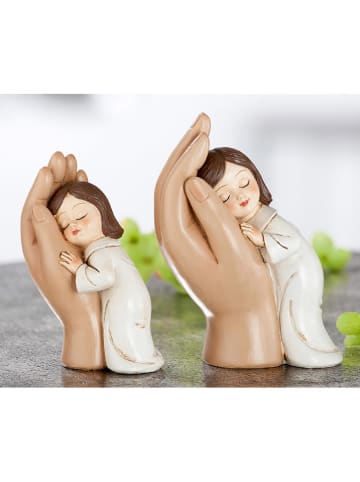 GILDE Figurka dekoracyjna w kolorze brązowo-białym - 9 x 12 x 5 cm