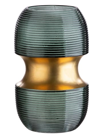 GILDE Vase "Opal" in Grün - (H)18 x Ø 11 cm