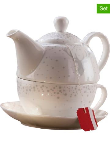 GILDE 3-częściowy zestaw "Deer" w kolorze białym do herbaty