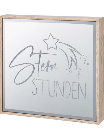 GILDE Ledspiegelbeeld "Sternstunden" naturel/zilverkleurig - (L)21 x (B)21 x (D)4 cm