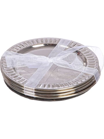 GILDE 4er-Set Untersetzer "Nova" in Silber  - Ø 11 cm