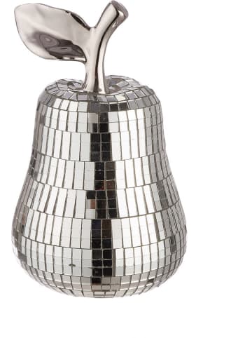 GILDE Dekoracja "Disco Pear" w kolorze srebrnym - wys. 16 cm