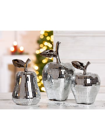 GILDE Dekoracja "Disco Pear" w kolorze srebrnym - wys. 16 cm