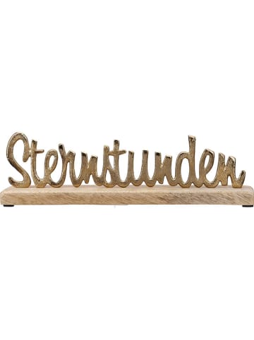 GILDE , MangohDeko-Schriftzug "Sternstunden" in Gold/ Natur - (B)30 x (H)9 x (T)6,5 cm