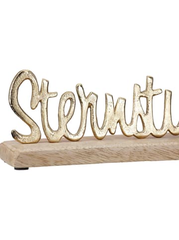 GILDE , MangohDeko-Schriftzug "Sternstunden" in Gold/ Natur - (B)30 x (H)9 x (T)6,5 cm