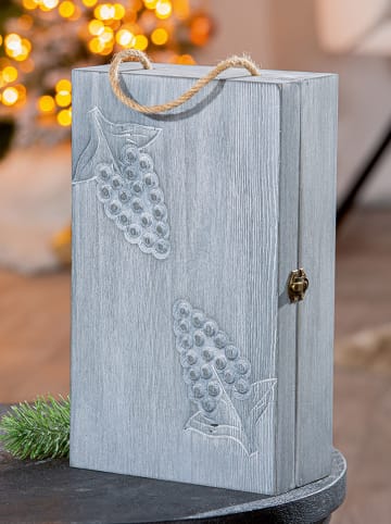 GILDE Weinflaschenkiste "Vin" in Grau - (B)20,5 x (H)35 x (T)10 cm