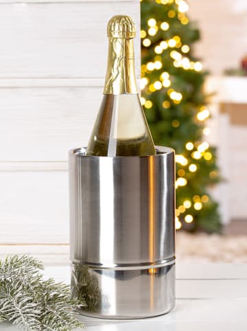 GILDE Schładzacz w kolorze srebrnym do butelek - wys. 18 cm