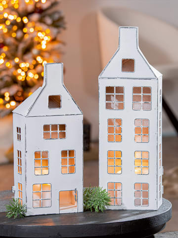 GILDE Lampion "Preso" w kolorze białym - 13 x 33 x9 cm