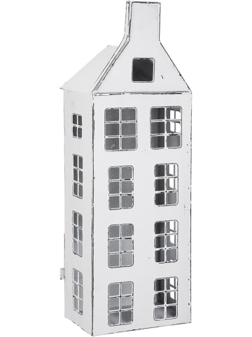 GILDE Laterne "Preso" in Weiß - (B)13 x (H)40 x (T)9 cm