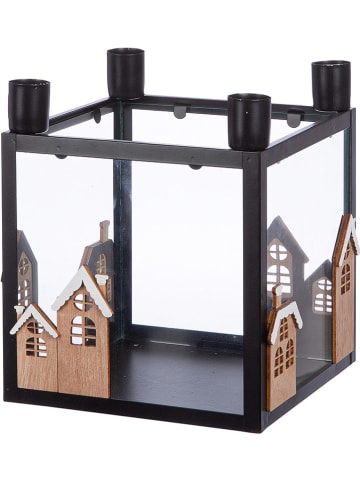 GILDE Świeczniki adwentowe (2 szt.) w kolorze czarnym - 22 x 22 x 25 cm