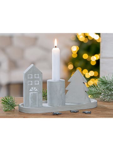 GILDE 4-częściowy zestaw dekoracyjny w kolorze szarym - 24 x 13 x 4 cm