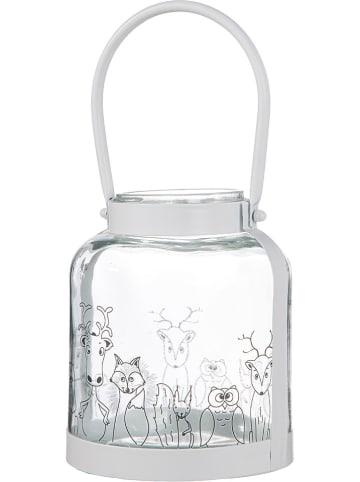 GILDE Windlicht "Bosvrienden" wit - (H)18,5 cm