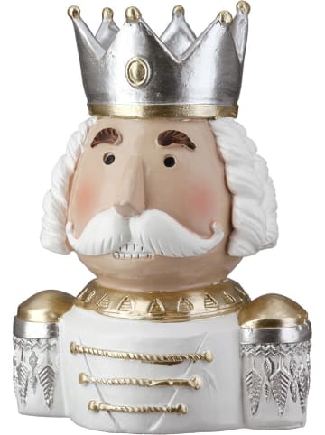 GILDE Teelichthalter "Pete" in Creme/ Gold/ Silber - (B)9 x (H)12 cm