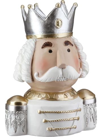 GILDE Teelichthalter "Pete" in Creme/ Gold/ Silber - (B)9 x (H)12 cm