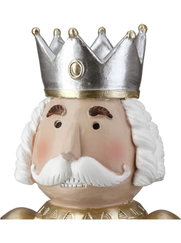 GILDE Teelichthalter "Pete" in Creme/ Gold/ Silber - (B)9 x (H)12 cm