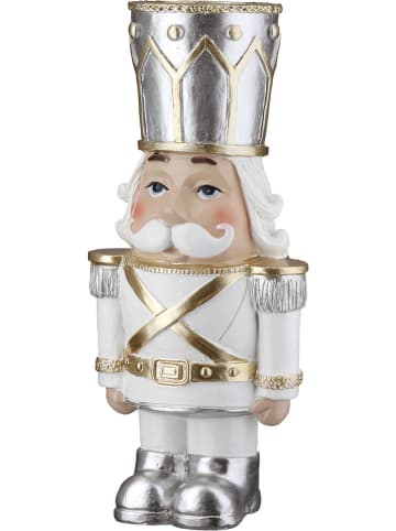 GILDE Teelichthalter "Pete" in Creme/ Gold/ Silber - (B)9 x (H)18,5 cm