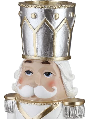 GILDE Theelichthouder "Pete" crème/goudkleurig/zilverkleurig - (B)9 x (H)18,5 cm