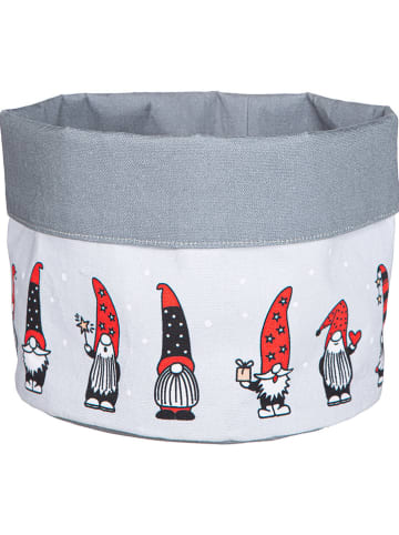 GILDE Koszyk "Bärti" w kolorze szaro-białym na pieczywo - wys. 20 x Ø 20 cm