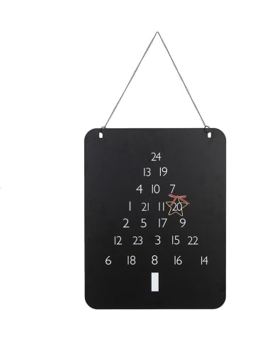 GILDE Adventskalender "Abeto" zwart - (B)25 x (H)45 x (D)0,20 cm