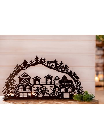 GILDE Świecznik "Montana" w kolorze czarnym