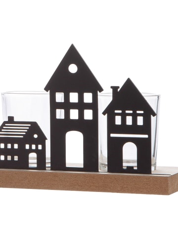 GILDE Świecznik "Haus" w kolorze czarnym