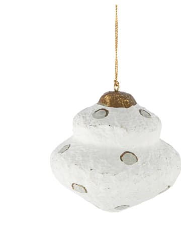 GILDE 3er-Set, Baumschmuck "Dottie" in Grau/ Schwarz/ Weiß - (H)9 cm