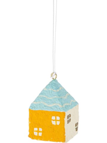 GILDE 4-delige set: kerstboomversiering rood/geel/blauw - (B)4,5 x (H)5,5 x (D)3,5 cm