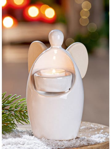 GILDE Theelichthouder "Dagmara" wit - (H)16,5 cm