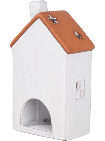 GILDE Theelichthouder "Casa" wit - (B)10,5 x (H)18 x (D)6 cm