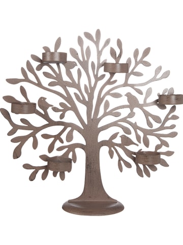 GILDE Theelichthouder bruin - (B)31 x (H)30 x (D)10,5 cm