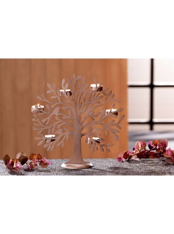 GILDE Theelichthouder bruin - (B)31 x (H)30 x (D)10,5 cm