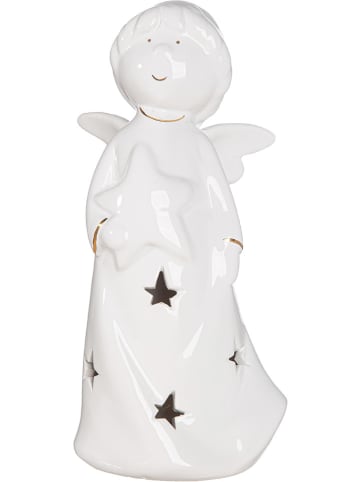 GILDE Dekoracyjna lampa LED "Emiliel" w kolorze białym - 9,5 x 20 x 8 cm