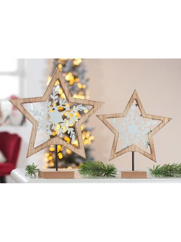 GILDE Standrelief "Mistelzweig" in Hellbraun  - (B)30 x (H)34,5 x (T)5,5 cm