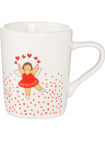 GILDE 4-delige espressoset "Betty" wit/rood
