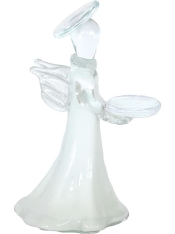 GILDE Teelichthalter "Leni" in Weiß/ Transparent - (B)5 x (H)15 x (T)7 cm