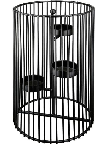 GILDE Teelichthalter "Trixie" in Schwarz - (H)22 cm