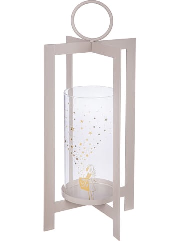 GILDE Windlicht "Sterrenmeisje" grijs - (L)13,5 x (H)42 cm