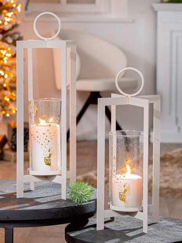 GILDE Windlicht "Sterrenmeisje" grijs - (L)13,5 x (H)42 cm