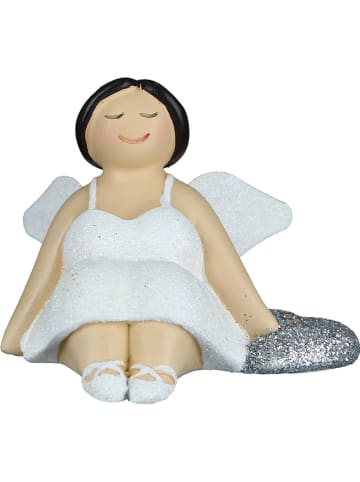 GILDE Kaarshouder "Betty" wit/zilverkleurig - (B)8 x (H)6,5 cm