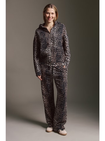 Cotton Candy Spodnie dresowe w kolorze czarno-jasnobrązowym