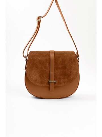 Lia Biassoni Leder-Umhängetasche in Hellbraun - (B)23 x (H)20 x (T)6 cm