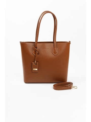 Lia Biassoni Leren schoudertas lichtbruin - (B)34 x (H)29 x (D)12 cm