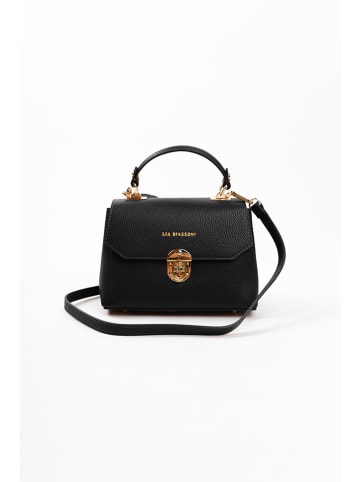 Lia Biassoni Leder-Henkeltasche in Schwarz - (B)23 x (H)16 x (T)12 cm