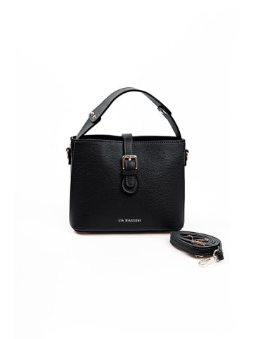 Lia Biassoni Leren handtas zwart - (B)25 x (H)20 x (D)12 cm