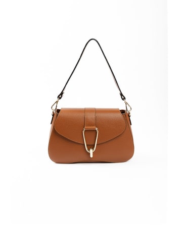 Lia Biassoni Leder-Schultertasche in Hellbraun - (B)27 x (H)18 x (T)8 cm