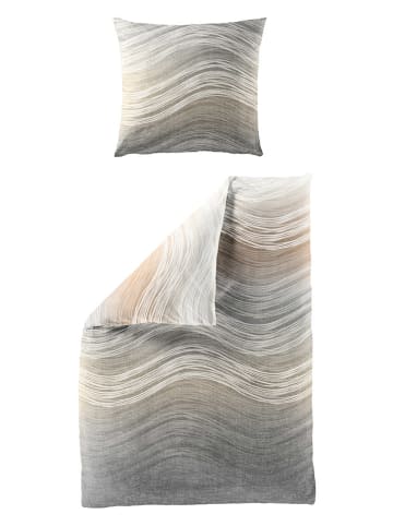 Bierbaum Komplet pościeli satynowej w kolorze beżowym