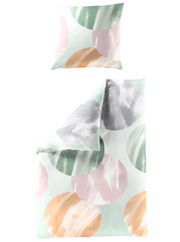 Bierbaum Komplet pościeli satynowej w kolorze zielono-fioletowo-pomarańczowym