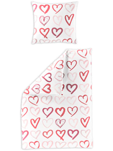 Bierbaum Komplet pościeli satynowej w kolorze biało-fioletowo-różowym