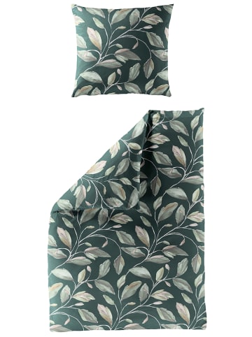 Bierbaum Komplet pościeli flanelowej w kolorze zielonym