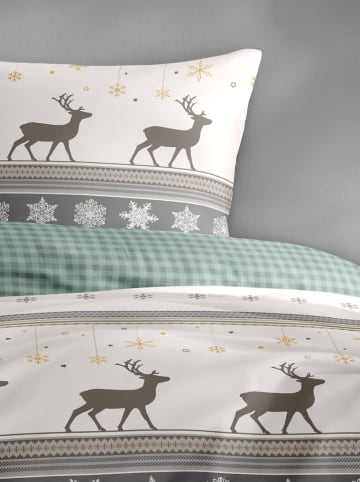 Bierbaum Biber beddengoedset wit/mintgroen